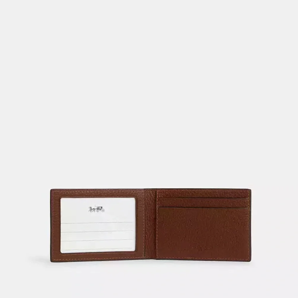 Coach Compact Bifold Brown Leather Wallet Men’s NWT - Picture 7 of 9